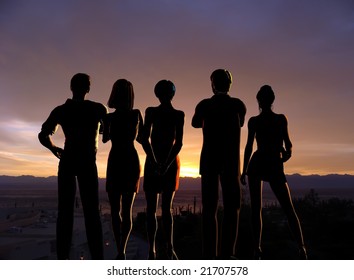 Silhouettes of the people
