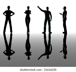 Silhouettes People On Mirror Background Stock Illustration 21616234 ...