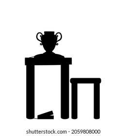 Silhouettes Potters Wheel And Vase. Pottery Workshop. Illustration Symbol Icon JPG