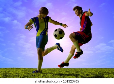 Silhouettes of soccer players. - Powered by Shutterstock