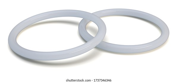 Silicone rubber sealing isolated on white. 3d rendering