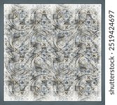 silk scarf design with seamless textile pattern