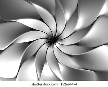 Silver abstract luxury flower petal background 3d illustration