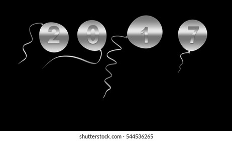 silver Balloon 2017 text on black