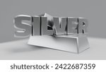 Silver bar  high details texture for font and bold 3d render use  text bar right side
