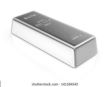 Silver Bar Isolated On White Background