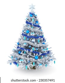 Silver And Blue Christmas Tree