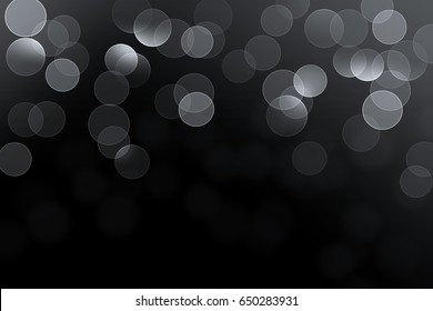 Silver Bokeh On Black Background