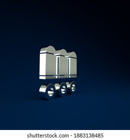 Silver Bullet Icon Isolated On Blue Background. Minimalism Concept. 3d Illustration 3D Render.