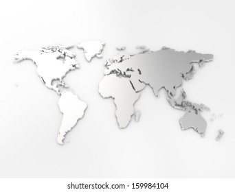 Silver Business World Map 