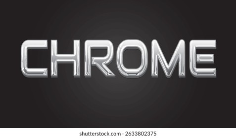 Silver chrome 3d editable text effect template Suitable for modern style