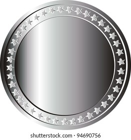 Empty Silver Coin Medal Isolated On Stock Illustration 649992439 ...