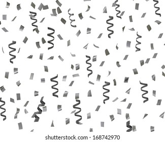 Silver Confetti Party Streamers 3d Stock Illustration 168742970 ...