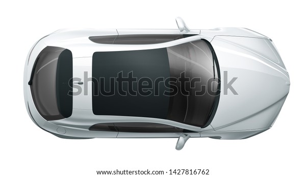 Silver Coupe Car Top View 3d Stock Illustration 1427816762 | Shutterstock