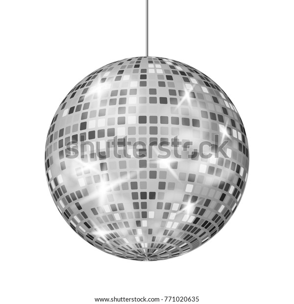 Silver Disco Ball Dance Night Club Stockillustration 771020635