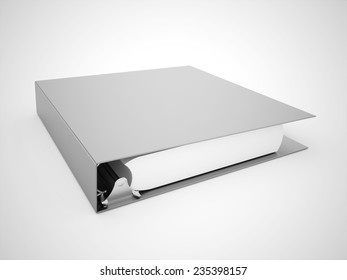 Silver documents folder book rendered on white background