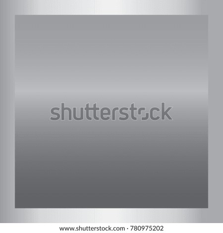 Silver gradient background. Silver design texture for ribbon, frame, banner. Abstract silver gradient template. Metal shine steel plate. Metallic light chrome pattern illustration