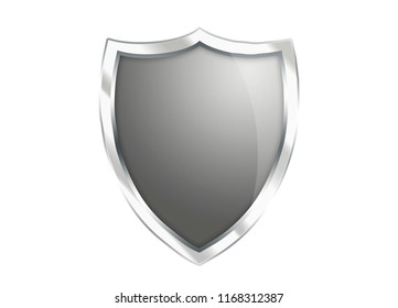 Silver Metallic Shiny Shield Vector Icon Stock Vector (Royalty Free ...