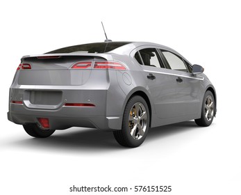 Silver Grey Modern Business Electric Car - Rear View - 3D Render