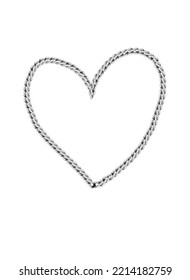 The silver heart chains drawing illustrations