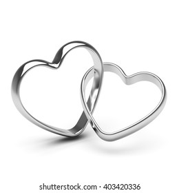 two silver hearts