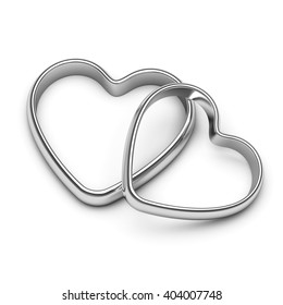 two silver hearts