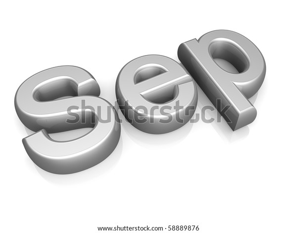 Silver Month September Short Form Reflection Stock Illustration 58889876