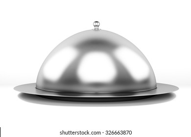 Silver Serving Dome Or Restaurant Cloche.Clipping Path Included