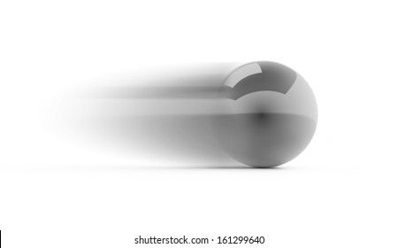 Silver speed sphere rendered isolated on white background