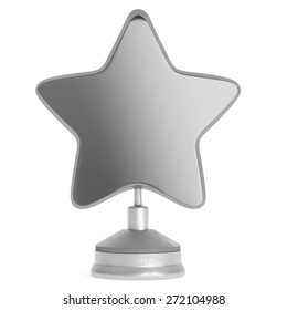 Silver Star Award Isolated On White Background. 3d Render