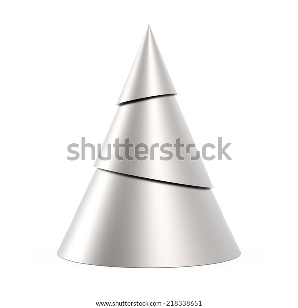 Silver stylized Christmas tree isolated on white background