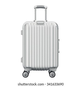silver luggage
