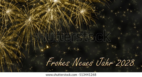 Silvester Card Frohes Neues Jahr 2028 Stock Illustration 513441268