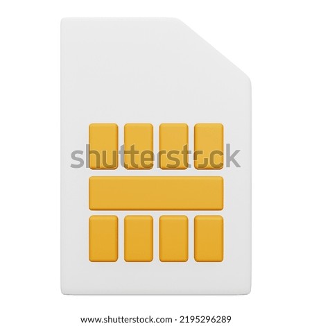 Sim card 3d rendering isometric icon.