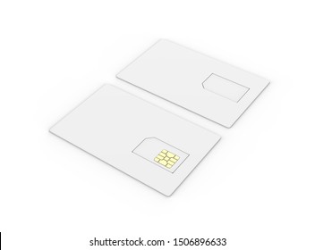 Sim card isolated on white background, 3d illustration.