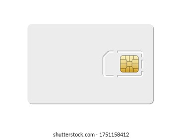 Sim Card Mobile Phone Icon Chip. Simcard Isolated 3d Design Gsm.