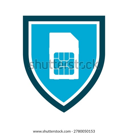 Sim card Shield logo icon isolated on white background