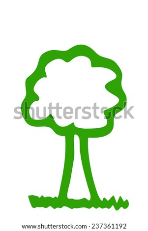 simle green tree silhouette