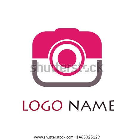 simle logo, flat design, camera, photography
