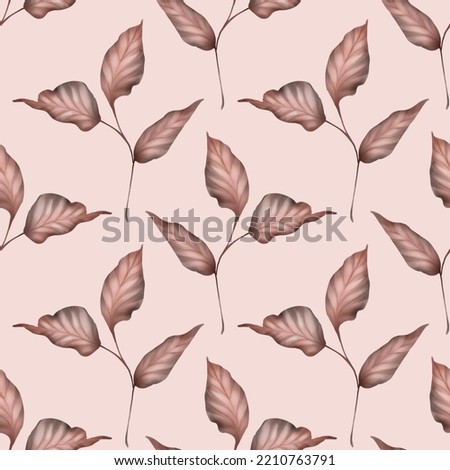 Simle pattern with leaves. Seamless floral background .