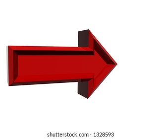 simple 3d red arrow