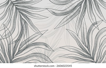Simple abstract floral seamless pattern. Hand-drawn botanical flowers and leaves .Elegance contemporary pattern. Hand-drawn floral leaf shape textures. Repeatable vibrant boho prints. Romantic seamles