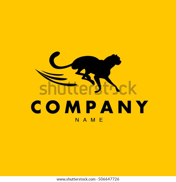Simple abstract logo with running\
cheetah silhouette isolated. Good for shoe shop brand, sport cloth,\
goods brand mark, auto service, garage repair\
emblem.