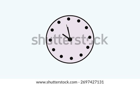 Simple Analog Clock Face with Black Hour and Minute Hands on White Background.