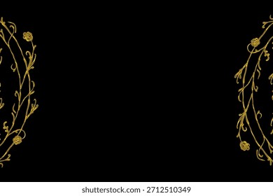 Simple Background Frame, Unique Background, Black Color Background and Amazing Background, Golden and Black Color, Unique Design 