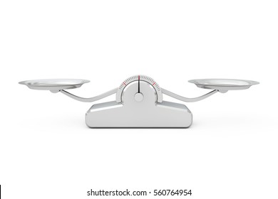 Simple Balance Scale on a white background. 3d Rendering. 