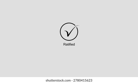 A simple black checkmark inside a circle with the word 