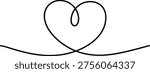 A simple black line forms a heart shape and extends into a horizontal line symbolizing love and connection