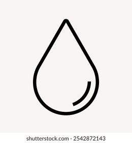 A simple black outline of a water droplet. This minimalist design features a clean, modern look, perfect for eco-friendly themes, water conservation, or nature-related projects. - Powered by Shutterstock