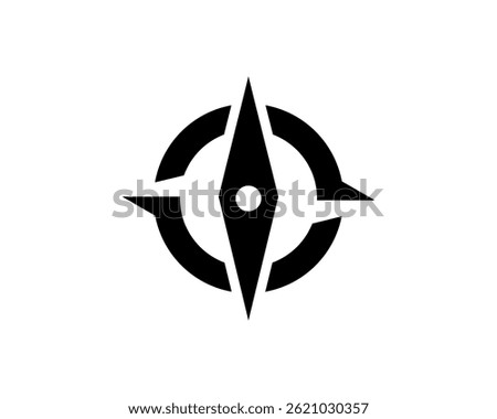 simple black and white compass logo design
